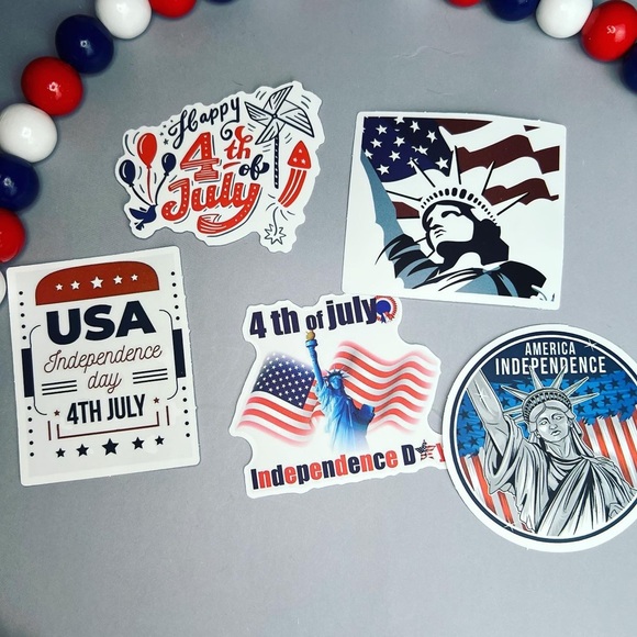 Celebrating The USA, 50 High Quality Patriotic Decal Stickers With Flags, Gnomes - Picture 5 of 16